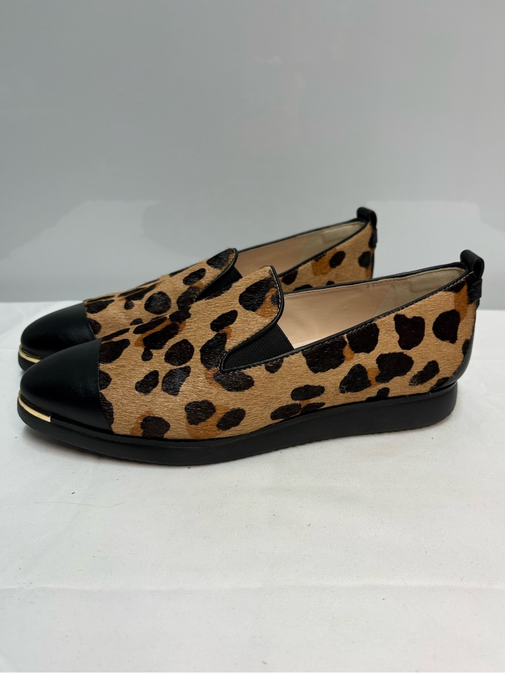Cole Haan Grand Ambition Leopard Calf Hair Cap Toe Slip-On Loafers Women’s 6.5 B
